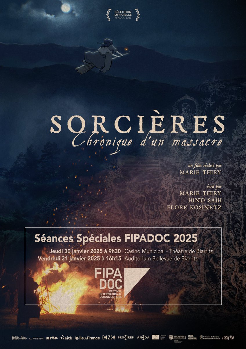 📢SAVE THE DATE📢
📅Jeudi 30 janvier à 9h30 ET Vendredi 31 janvier à 16h15
🏙️Biarritz
🎭Casino Municipal ET Auditorium Bellevue
🎬Sorcières, Chroniques d'un massacre

La réalisatrice Marie Thiry met la lumière sur un épisode violent et anonyme de l'Histoire de France.

<a href="/lamiapro/">Lamia Producciones</a>