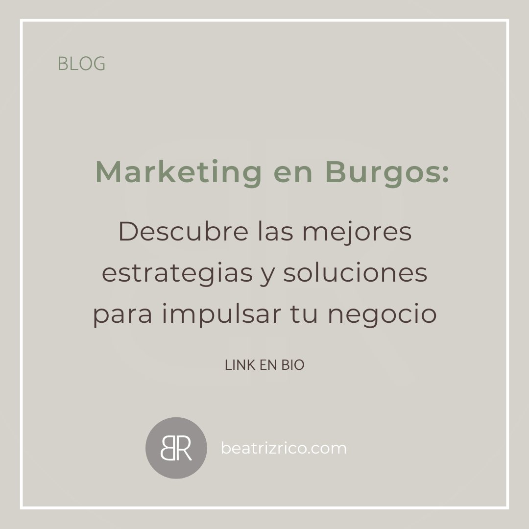 El marketing permite destacar en un entorno donde la competencia está en constante crecimiento.

En mi artículo te muestro las estrategias de marketing digital más efectivas en Burgos y cómo estas pueden ayudar a posicionar tu negocio por delante de tu competencia. 
👉Link en BIO