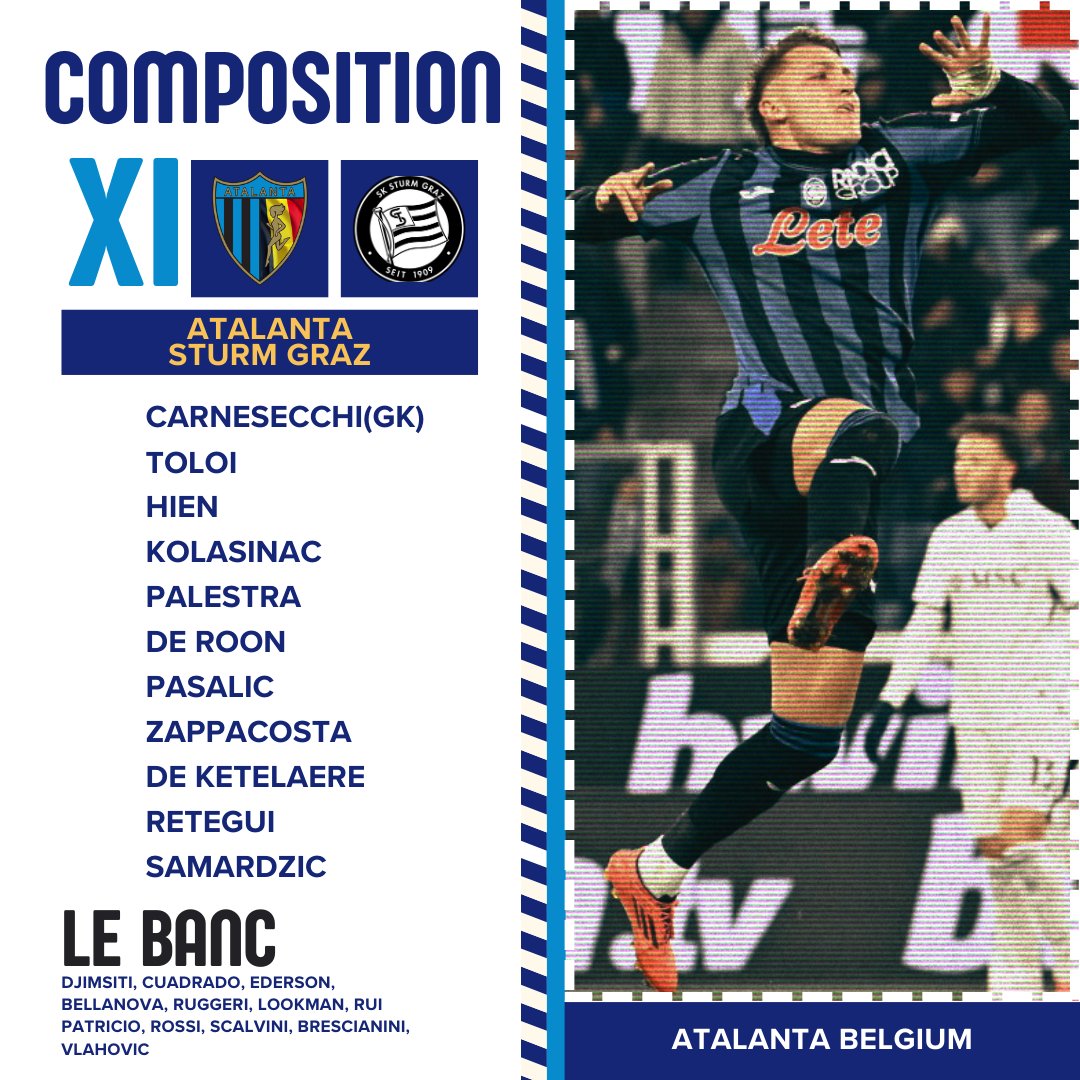 LA COMPOSITION DU SOIR

<a href="/AutricheFootFR/">Foot Autrichien 🇫🇷🇦🇹</a> #atalantasturmgraz #ChampionsLeague