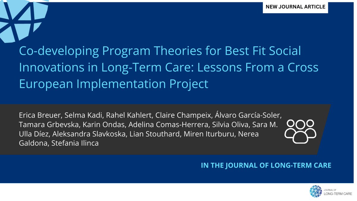 NEW ARTICLE: Co-developing Program Theories for Best Fit Social Innovations in Long-Term Care: Lessons From a Cross European Implementation Project 📑

The #TheoryOfChange approach used in this study discovered more on socially innovative care models:
👇 journal.ilpnetwork.org/articles/10.31…
