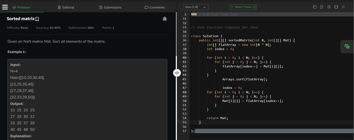 DryIndex's tweet image. #Day10 Data Structure  
Topic: 2D Array   
1⃣ Sorted matrix {GFG}} 
2⃣ Max rectangle { GFG, LC 85 }  
geeksforgeeks.org/maximum-size-r…
#DataStructure #DataStructureX #DSA