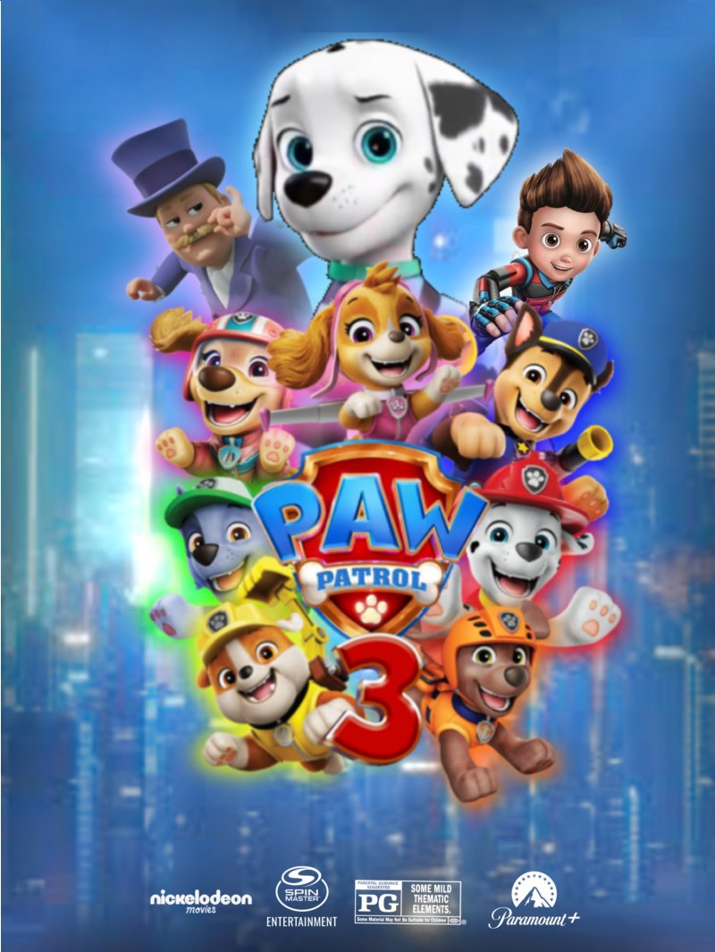 (Fanmade created for me) Paw Patrol 3, what would if Damian joined Mayor Hundinger?

<a href="/FilhotedeRocky/">Filhote De Rocky</a> 
<a href="/TybsTybsy/">Tybsy - PAW Patrol news and art fan account</a> 
<a href="/calbrunker/">Cal Brunker 🐾</a> 
<a href="/SpinMaster/">Spin Master</a>