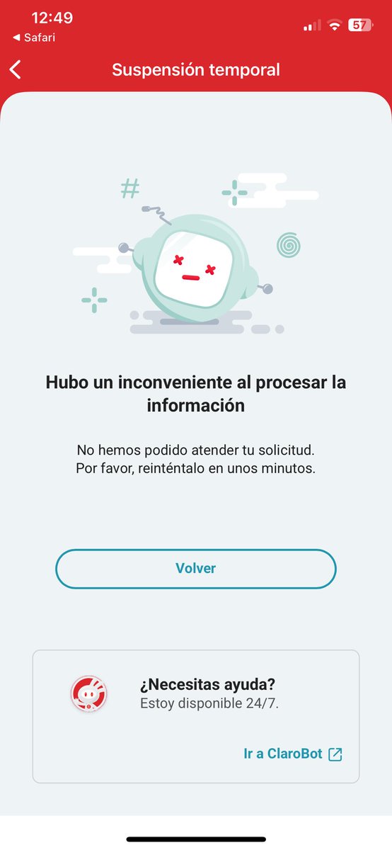 Necesito suspender mi línea, estoy fuera del país y no hallo cómo hacer, la app de Claro no funciona y el bot de whatsapp no permite gestionarlo <a href="/ClaroPeru/">Claro Perú</a>