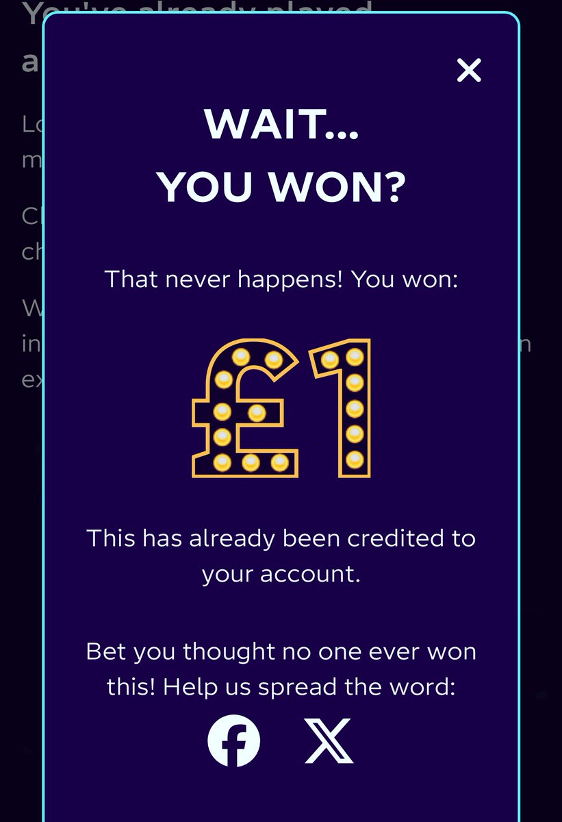 No way did I just win a whole £1 on the Octopus meter reading lottery. This is my lucky day 😂