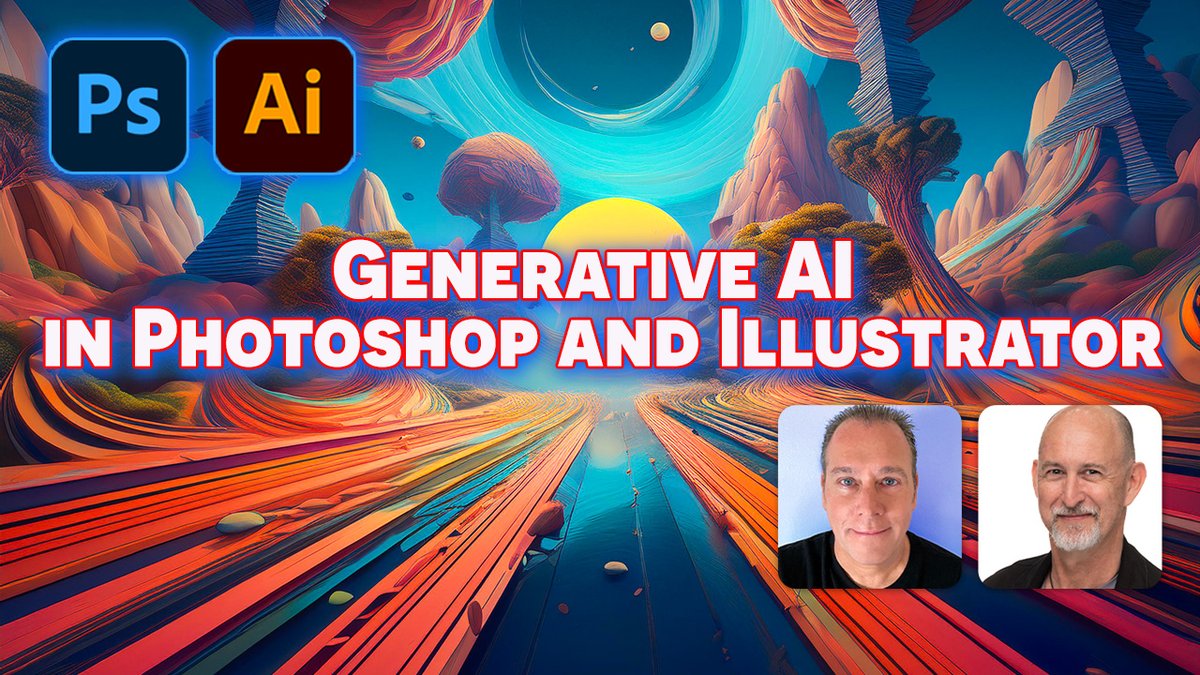 🔥 Attend Generative AI in #Photoshop and #Illustrator with Andrew Kavanagh and John Williams this Friday, January 24th at 3 PM Pacific Time = 6 PM Eastern Time 💥Click Here to Set a Reminder and watch when Live on YouTube! 👉🏼 youtube.com/live/OjnuHBfvw…