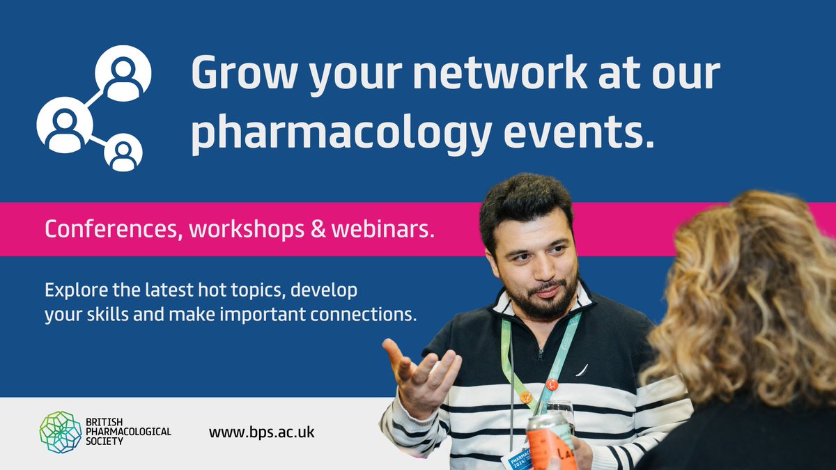 Learn about the latest research, develop your skills and grow your network at our pharmacology events! 🤝

From conferences to workshops to free webinars, BPS events give you the knowledge and connections to help you progress in your career: my.bps.ac.uk/events/

#Pharmacology