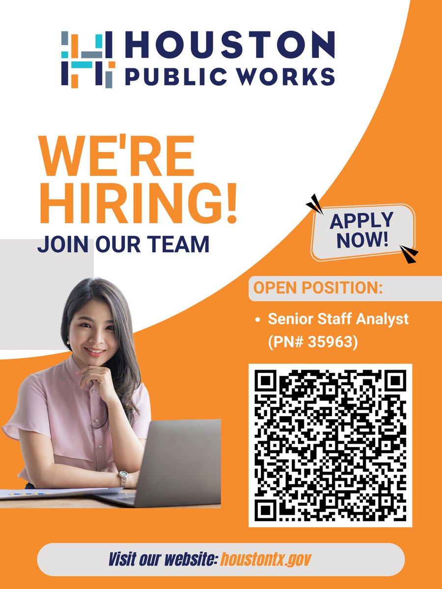 COHCareers's tweet image. Do you want to help build and maintain our city's foundation? Join Houston Public Works as a Senior Staff Analyst. Click the link to apply and learn more.

bit.ly/3Ckih7s
#houstonjobs