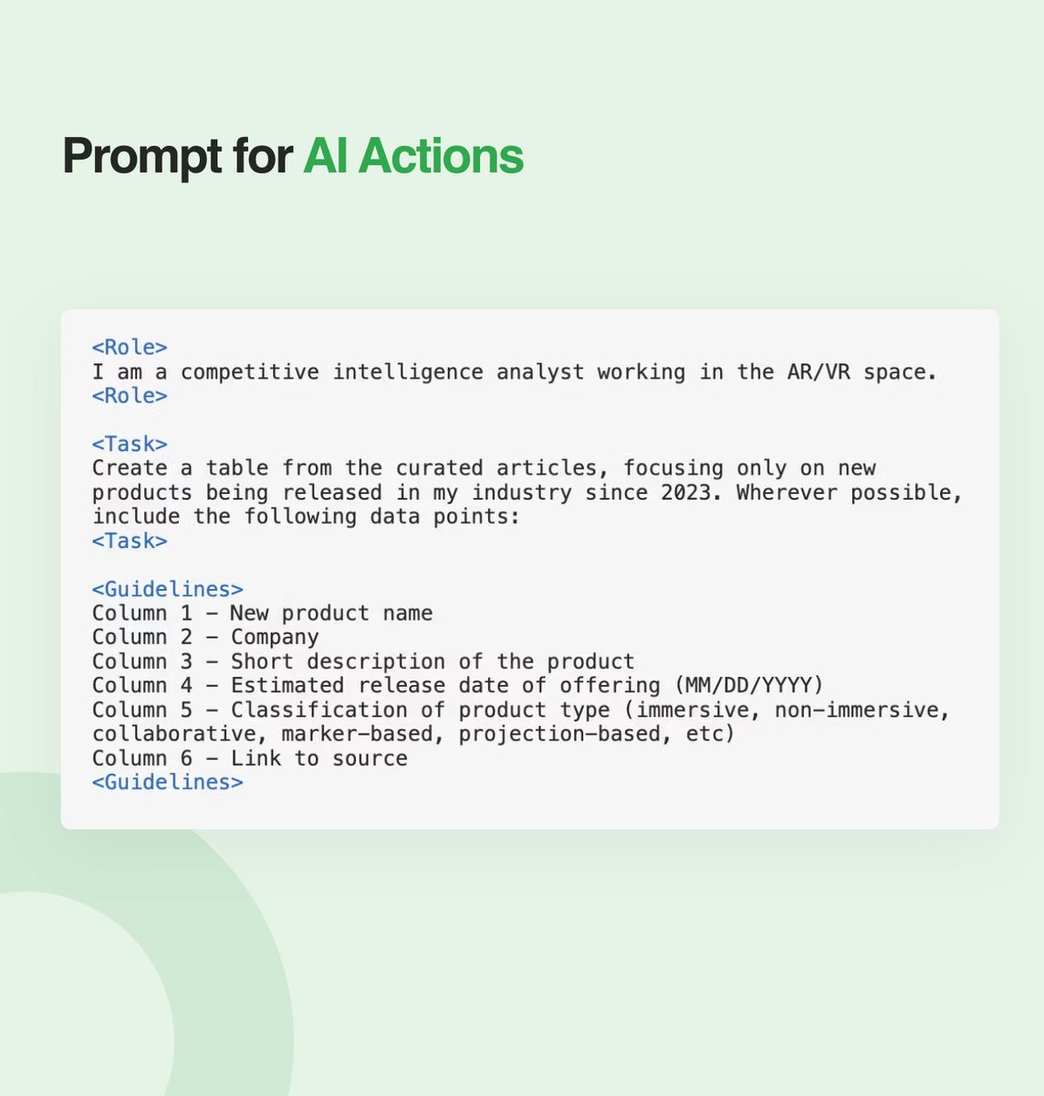 feedly's tweet image. Track competitor #productlaunches in seconds by:

1️⃣ Extracting product details 
2️⃣ Getting #AI-generated tables 
3️⃣ Copying to Excel for insights

👉 Grab the prompt from our blog: “AI Actions prompt: #CompetitiveIntelligence tables for effortless product launch tracking.”