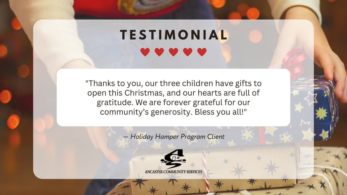 It might be cold outside, but feedback like this warms our hearts! ❤️ Hear directly from our clients about the impact of your donations to the Holiday Assistance Program. Our thanks again to everyone who donated to ACS over the holiday season. You make a difference!

#Testimonial