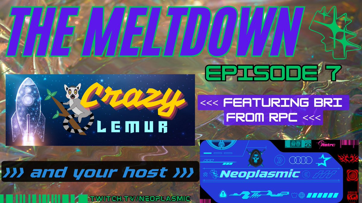 <a href="/crazylemur/">Bri Gallagher - 👻 Trash gremlin</a> will be joining me at 12:30pm EST for episode 7 of the #Meltdown #podcast and live stream! We'll be discussing life, surviving the next 4 years, and more! twitch.tv/neoplasmic is the place to be for the discussion! #MentalHealth #interview