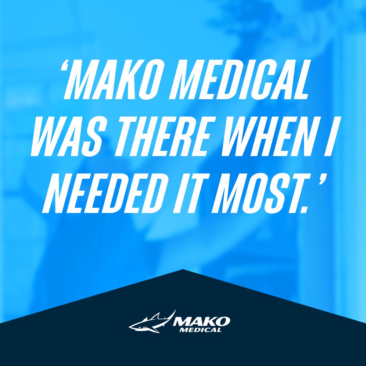 ‘MAKO Medical was there when I needed it most.’ Stories like these fuel our mission to serve others. 💙 Thank you for trusting us to make a difference in your life. #MissionMoments #FaithInAction #MAKOMedical