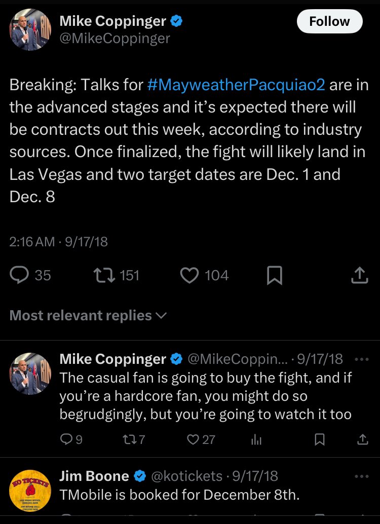 izdatyofaceee's tweet photo. When is Floyd Mayweather vs. Manny Pacquiao 2?

T-MOBILE IS BOOKED FOR DECEMBER 8!!! 

#YOUWEREWRONG https://t.co/KkOqI8yptx