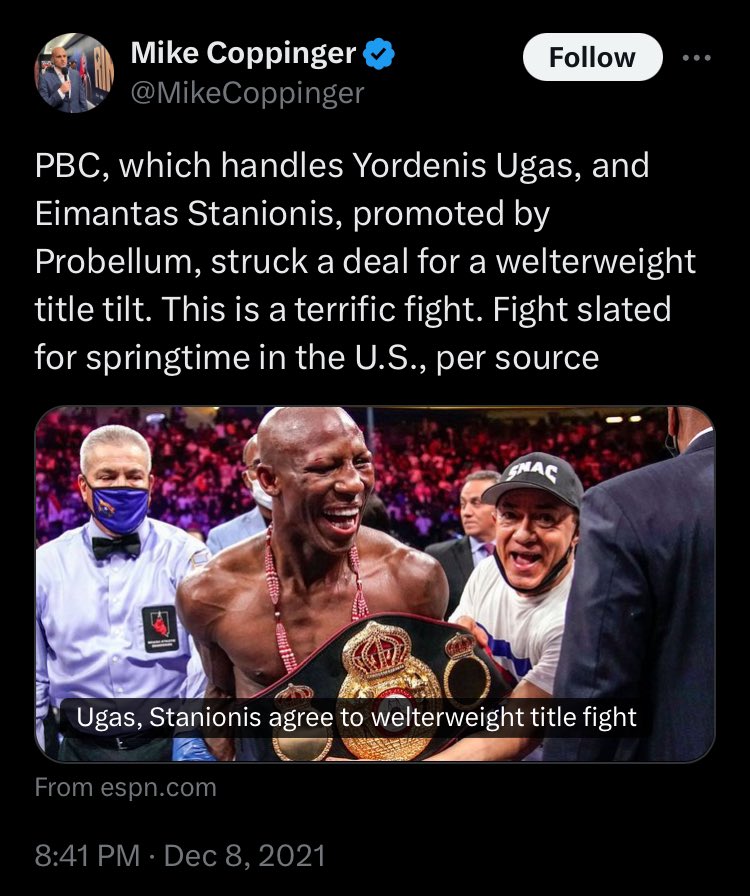 izdatyofaceee's tweet photo. When is Yordenis Ugas vs. Eimantas Stanionis?

#YOUWEREWRONG https://t.co/1xnlaCri5t