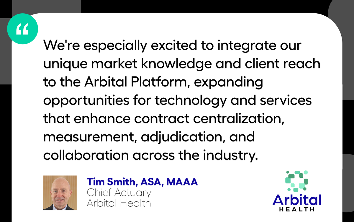 arbitalhealth's tweet photo. The Arbital Health Platform is growing in reach and impact! ↗️ With Tim Smith, ASA, MAAA, as our new Chief Actuary, we’re blending expertise and technology to make #ValueBasedCare simpler and more collaborative. This is just the beginning, and we can’t wait to see what’s next! https://t.co/cLQs2bqxmz