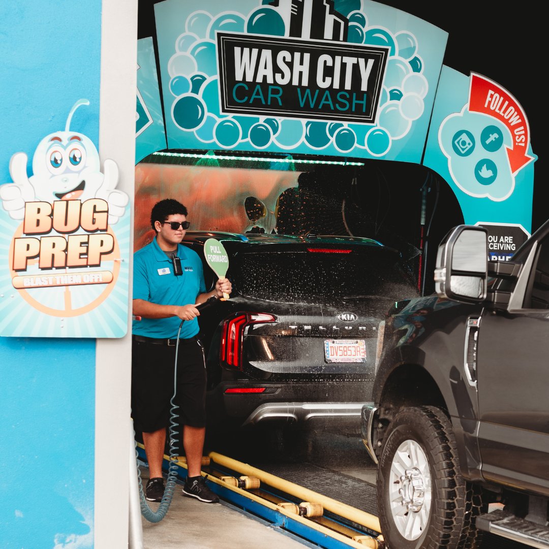 washcitycarwash's tweet photo. ๐ Battle of the Bugs! Whatโs the hardest bug to clean off your car? ๐ค Florida lovebugs, cicadas, or something else? Share your bug battles below and rememberโour prep station has you covered! ๐ชฒโจ #FloridaCarCare #BugBattles https://t.co/mhciC9oea2