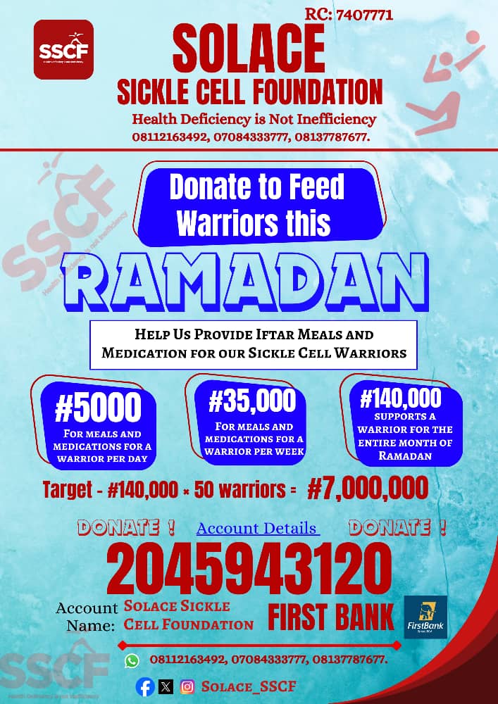 Solace_SSCF's tweet photo. This Ramadan, every little counts! 

Donate what you can, even if it's just a thousand naira, Your small act can bring big smiles to the warriors. https://t.co/QL91gxr228