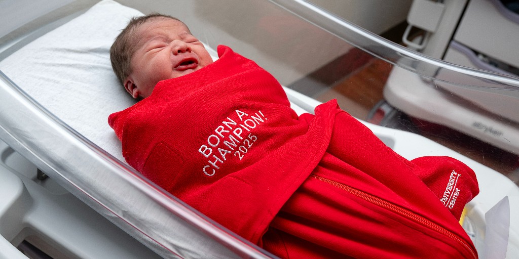 OSUWexMed's tweet photo. Born a Buckeye. Born a Champion 😤

All #BuckeyeBabies born through the end of the month will receive a special swaddle commemorating @ohiostatefb’s National Championship win! 🎉 https://t.co/uSZDkLs30d