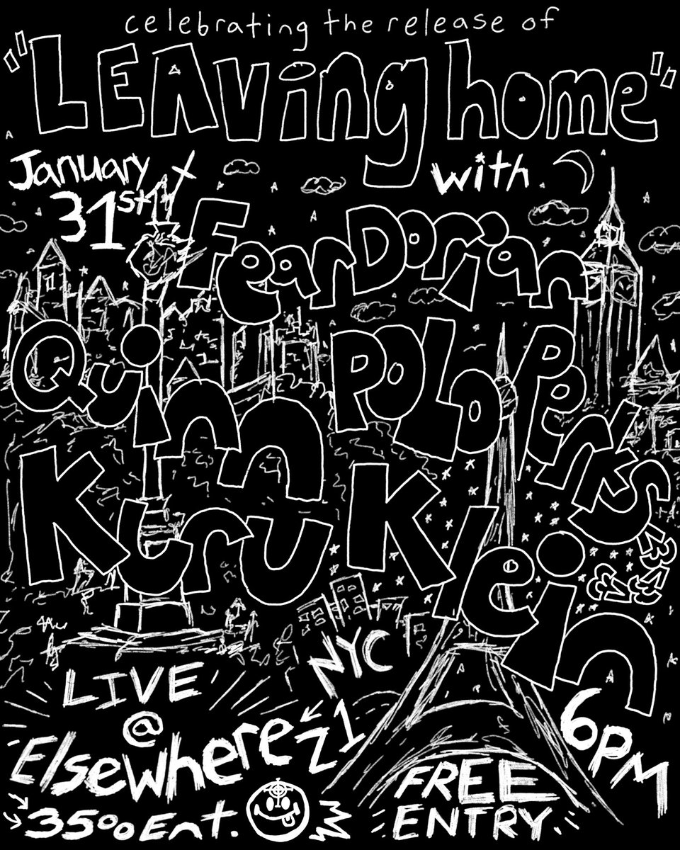 LEAVING HOME LIVE * ONE NIGHT ONLY AT ELSEWHERE ZONE 1 WITH
QUINN
POLO PERKS
KLEIN
KURU 
FREE ENTRY HERE > link.dice.fm/nac4b6ffa03b