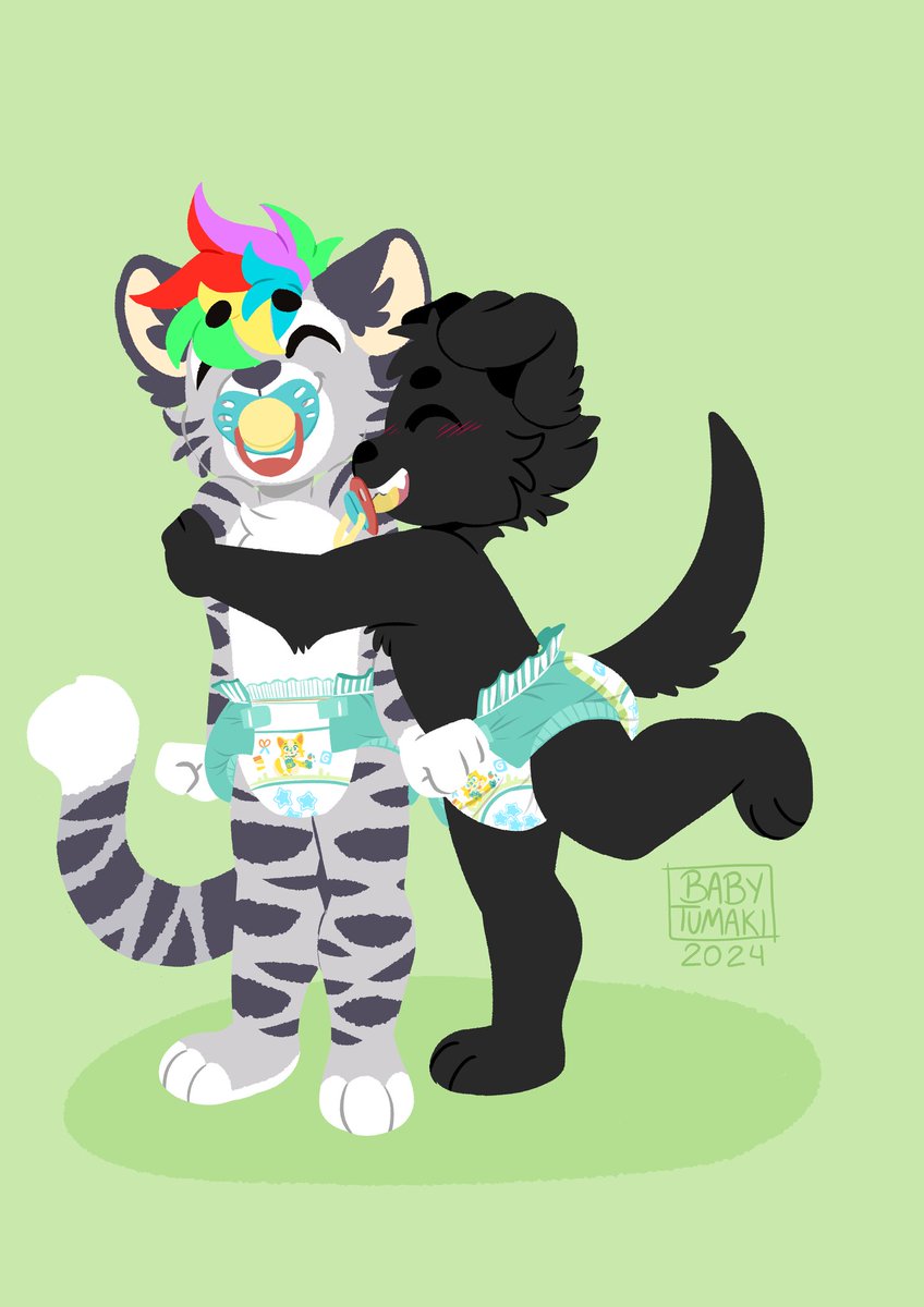 KittyPadded's tweet image. Commission of me and @micheupuppy by @/babytumaki.bsky.social