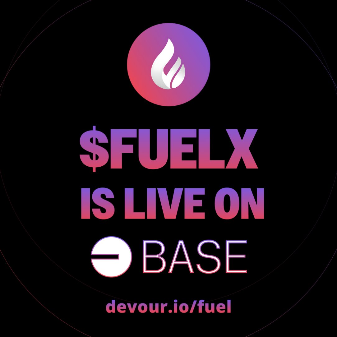 GoDevour's tweet photo. Hey, @Base Community! 👋  We’re Devour, & our token 🔥 $FUELX just bridged to Base.   

CA: 0x0C76e9c9E391055e75eB2413d718A4bC7a037972   
Here’s why we’re pumped to build with you & how we’re bringing serious value to the Base ecosystem. 
🔗 https://t.co/R5vPpd00jk
👋 TG: https://t.co/w4QGXOytbL

🧵