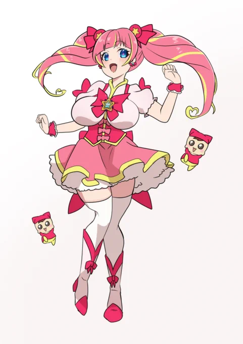 ワイの新衣装予想は魔法少女風でツインテールなちえりちゃん名付けて[マジカルキューティーベアー]ちえりちゃんwith妖精従業員#花京院ちえり新衣装予想 #ちぇり絵 