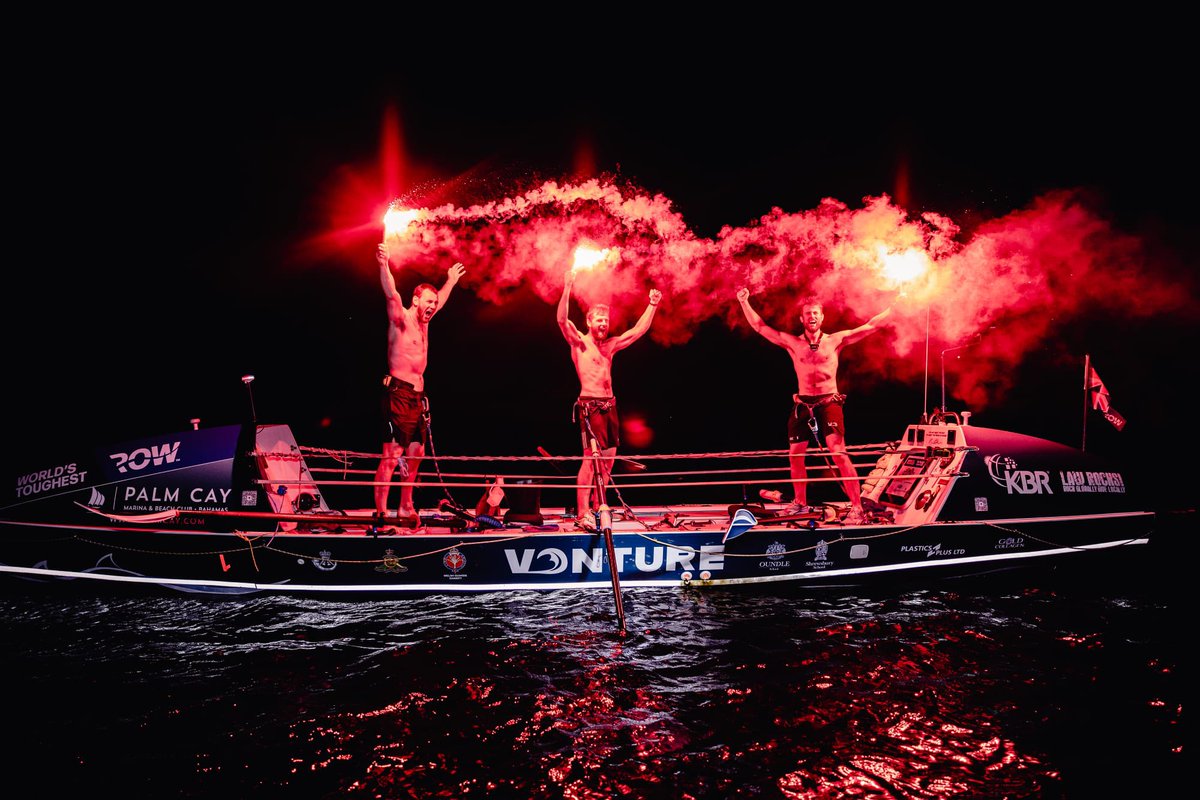 royalartillery1's tweet photo. Think your January has been a struggle! Imagine rowing the Atlantic! 

@Airbornegunners’ very own Capt Charles Newman, alongside his team @teamv3nture, have been rowing the Atlantic as part of the World’s Toughest Row, raising funds for charity. No small feat! 

#FINDandSTRIKE https://t.co/bssIpZBdG1