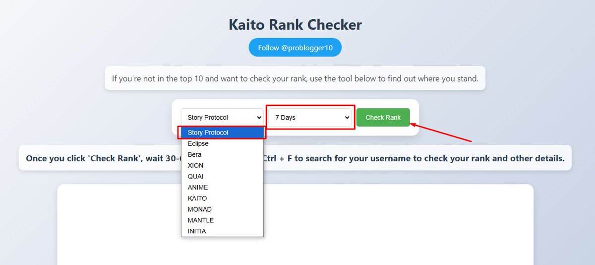 0xSatwik's tweet photo. Struggling to find your Story Protocol rank? Use this simple tool to check your rank and other Kaito details effortlessly:

Go to: https://t.co/pft8xERSXA

Select Story Protocol from the dropdown.

Choose your preferred duration (7 days, 30 days, 3 months, or 6 months).

Click Check Rank.

Once the data loads, use Ctrl + F to search for your username.

Find out where you stand!

 ꧁IP꧂ is programmable

Thank you @stepaks576 for this idea

https://t.co/enBmMOKyCU