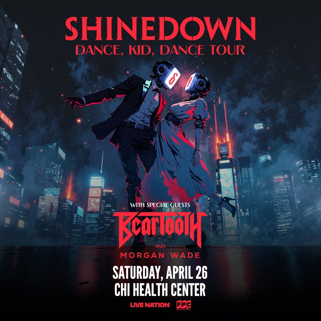 🚨 CONCERT ANNOUNCEMENT 🚨

Shinedown is coming BACK to Omaha on Saturday, April 26th with special guests Beartooth &amp; Morgan Wade! 🤘

Tickets go on sale THIS Friday, January 24 at 10am, but listen to win a pair TOMORROW on Spicoli + Meg Mornings! 🔥