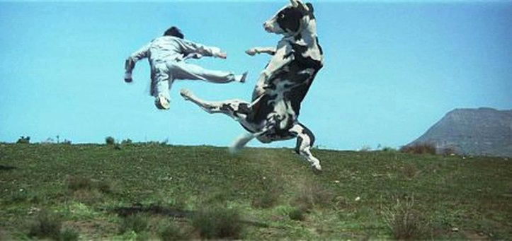 DevilArtemisX's tweet photo. For those of you who dont know, the movie playing on the screen during Cell Vs Cell is Kung Pow! Enter the Fist.

Regardless of what people say, its one of my favorite comedy films that I love dearly to this day. If you know, you know. https://t.co/OTOjve1HxA
