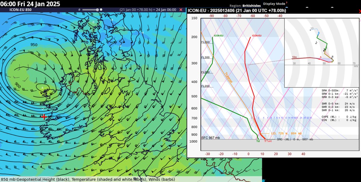 Well, this is beginning to look more and more serious. If this is verified, Ireland looks at swaths of 40 - 50 m/s wind gusts.