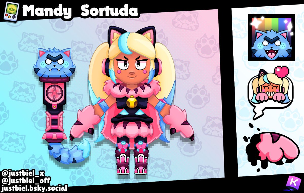 justbiel_off's tweet image. 😼 » Mandy Sortuda « 😼

› Mandy se torna uma lutadora habilidosa, e usa garras de gatinho ao seu favor! Toma cuidado, se não quiser levar biscoitada na cara!

› Essa é minha entrada do KawwMake de Brawl Lunar! @Kaww0fc

#BrawlStarsArt #KawwMake #MandyCandy

(1/2)