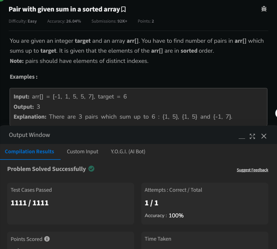 geeky01adarsh's tweet image. Hey folks,
I am solving Gfg 160 with@geeksforgeeks.
Completed Day 54: Pair with given sum in a sorted array
#gfg160 #geekstreak2024