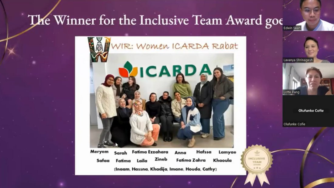 🎉✨ With pride and joy, we celebrate Women ICARDA Rabat (WIR) for receiving  <a href="/CGIAR/">CGIAR</a>  Inclusive Workplace Award 2024! 

💪 This group of dedicated women at ICARDA Rabat, showcases female scientists' achievements, supports student growth, and creates safe spaces for communication