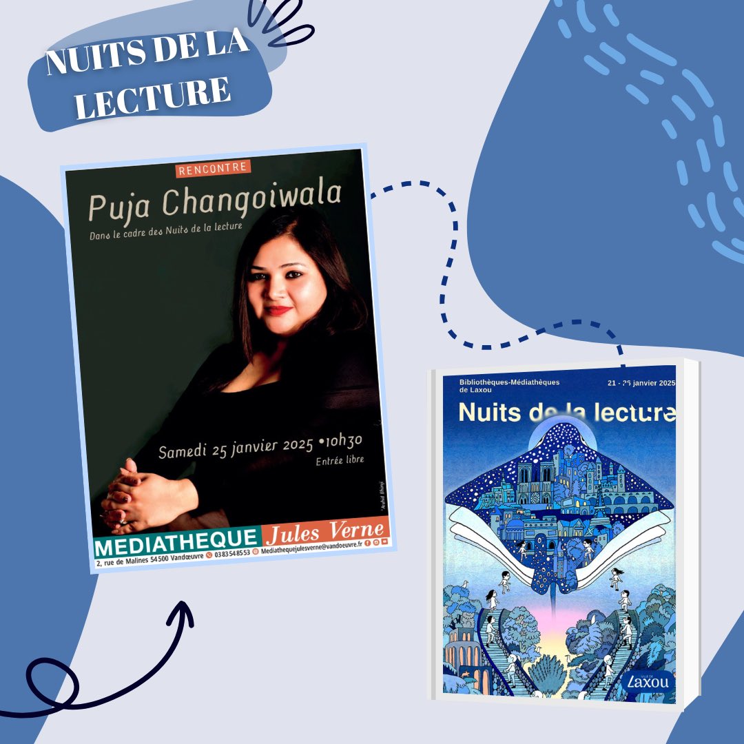 Dans le cadre des Nuits de la Lecture 2025, Puja Changoiwala parlera de son roman Homebound. Rendez-vous à : 

10h30, à la Médiathèque Jules Verne de Vandoeuvre-les-Nancy (2 rue de Malines).
14h à la Médiathèque Gérard Thirion de Laxou (17 rue de Maréville).
#pujachangoiwala