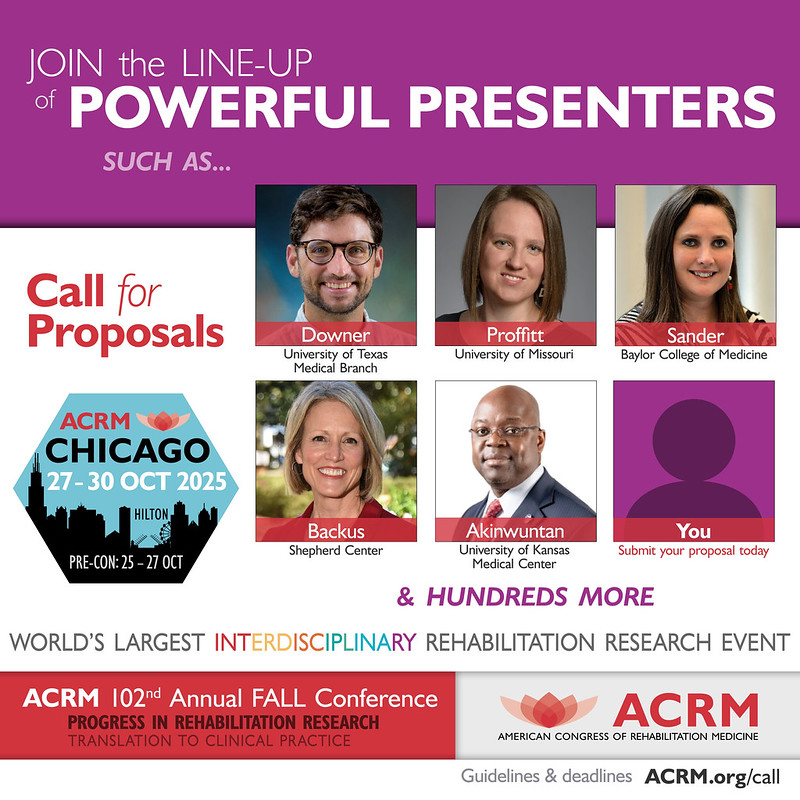 The Call for Proposals &amp; Registration is now open for #ACRM2025
Go to ACRM.org/Call
Register ACRM.org/Welcome
Join us in Chicago this fall
And ask about our Rising Stars program  ACRM.org/RisingStar
#physiatry #rehabilitation #neurorehabilitation #ACRM