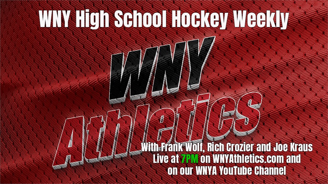 High School Hockey Weekly with Frank Wolf, Rich Crozier and Joe Kraus LIVE tonight at 7PM on WNYAthletics.com and our YouTube page youtube.com/@WNYAthletics 

Brought to you by:
<a href="/GandGFitnessEq/">G&G Fitness Equip.</a> <a href="/daemenuniv/">Daemen University</a> <a href="/chiacchia6/">Dan Chiacchia</a>
<a href="/ChillyBillys/">Chilly Billy's Ice Cream</a> @BinghamtonU
