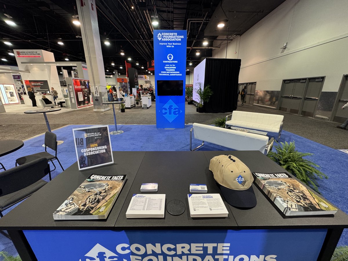 CFAWalls's tweet photo. Just 5 minutes till doors open at @WorldofConcrete Be sure to swing by the CFA booth (C4605) to say hi and grab a vintage CFA hat! https://t.co/ADFFVSyNs5