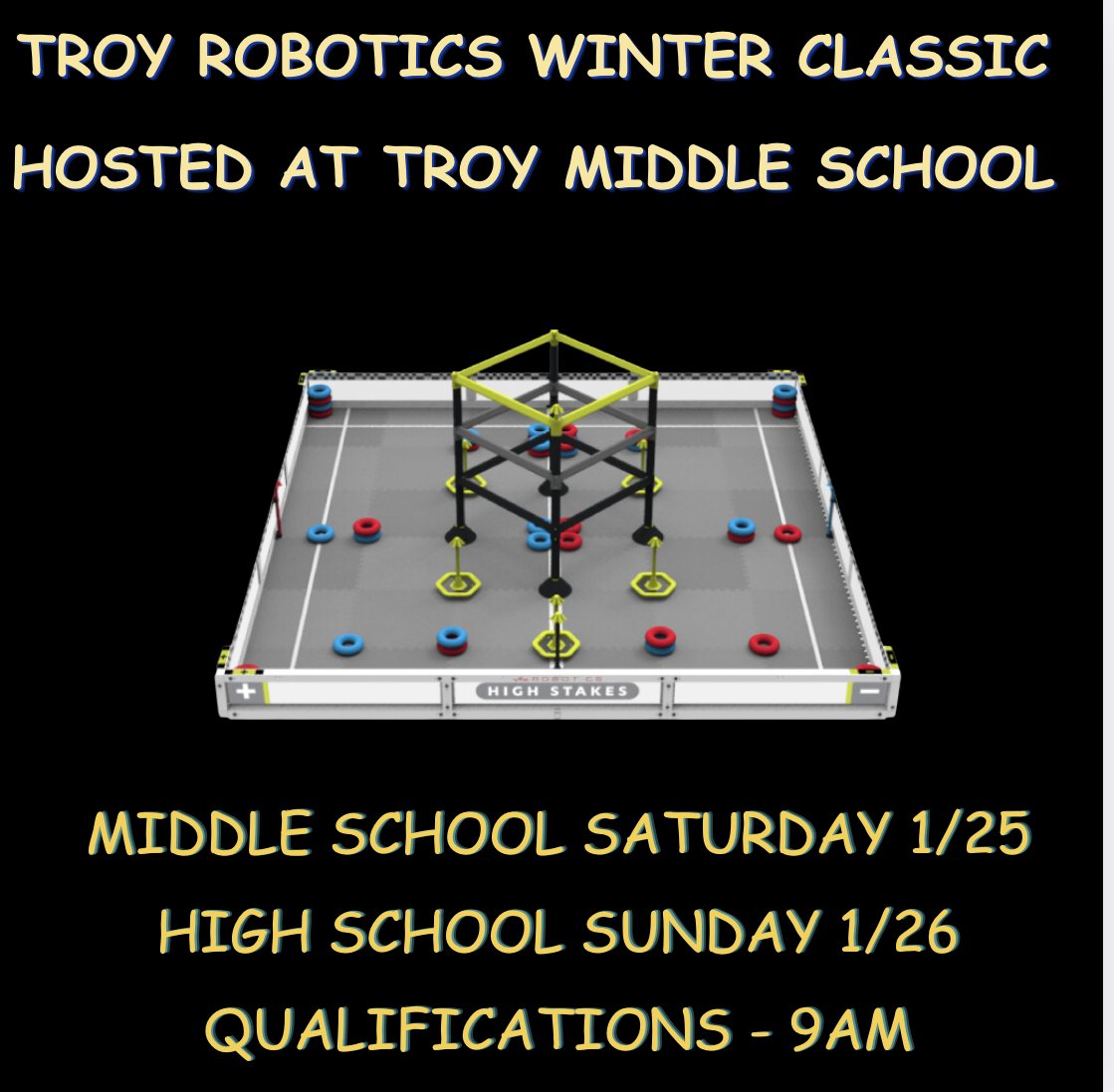 TroyRobots's tweet photo. Come out and cheer on our Troy Robotics teams this weekend! https://t.co/DEQFDBZ5vo