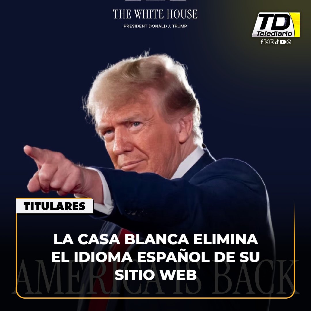 TelediarioGT's tweet image. ‘Vete a casa’: la #CasaBlanca elimina el idioma español de su #sitioweb 😨➡ bit.ly/40tbfoS
