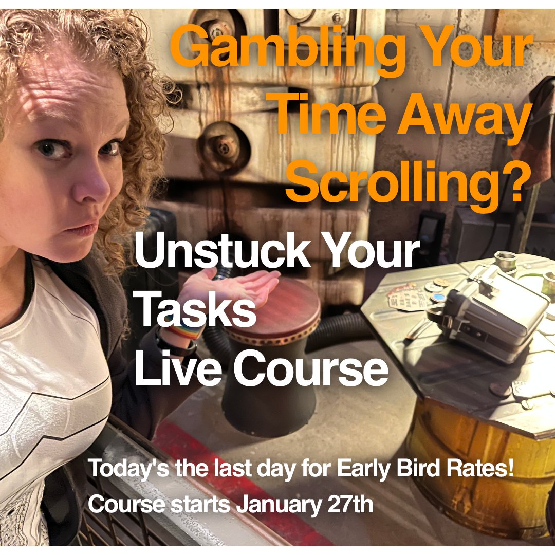 addliberator's tweet photo. Stop gambling your time away because you’re stuck!
Let's get you Unstuck😊

Join a *small live group* live Unstuck Your Tasks Course starting Jan 27th to make progress on those tasks you've been avoiding!

Early bird pricing ends today, 1/21!
https://t.co/6VEI0ZfeEh https://t.co/T3E9sIkYWE