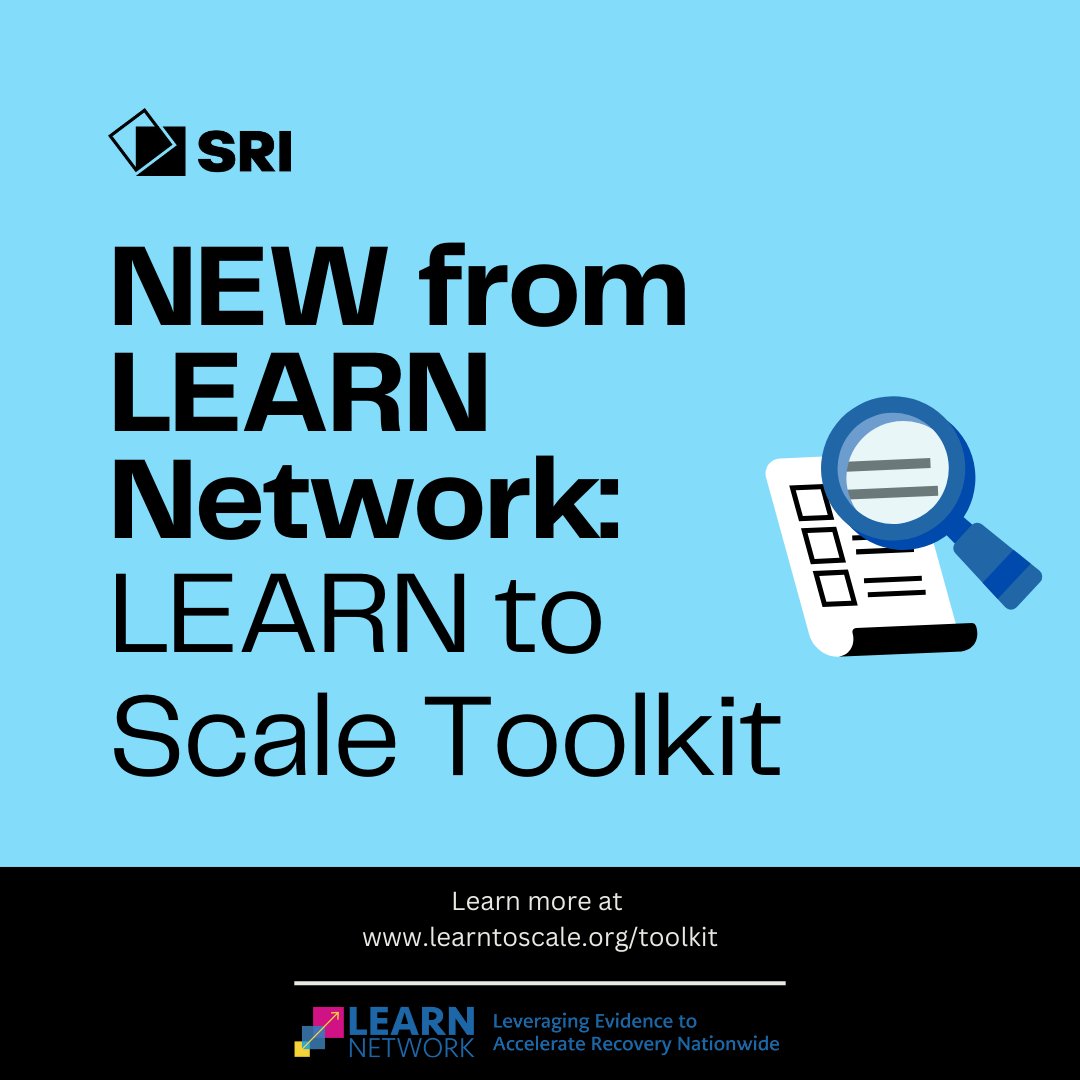 SRI_Education (@sri_education) on Twitter photo The LEARN to Scale Toolkit helps researchers and developers create, test, and scale evidence-based educational products. Our newly added “Transition” section provides guidance on building sustainable pathways for scaling. 
 
Check out the toolkit here: learntoscale.org/toolkit/ The LEARN to Scale Toolkit helps researchers and developers create, test, and scale evidence-based educational products. Our newly added “Transition” section provides guidance on building sustainable pathways for scaling. 
 
Check out the toolkit here: learntoscale.org/toolkit/