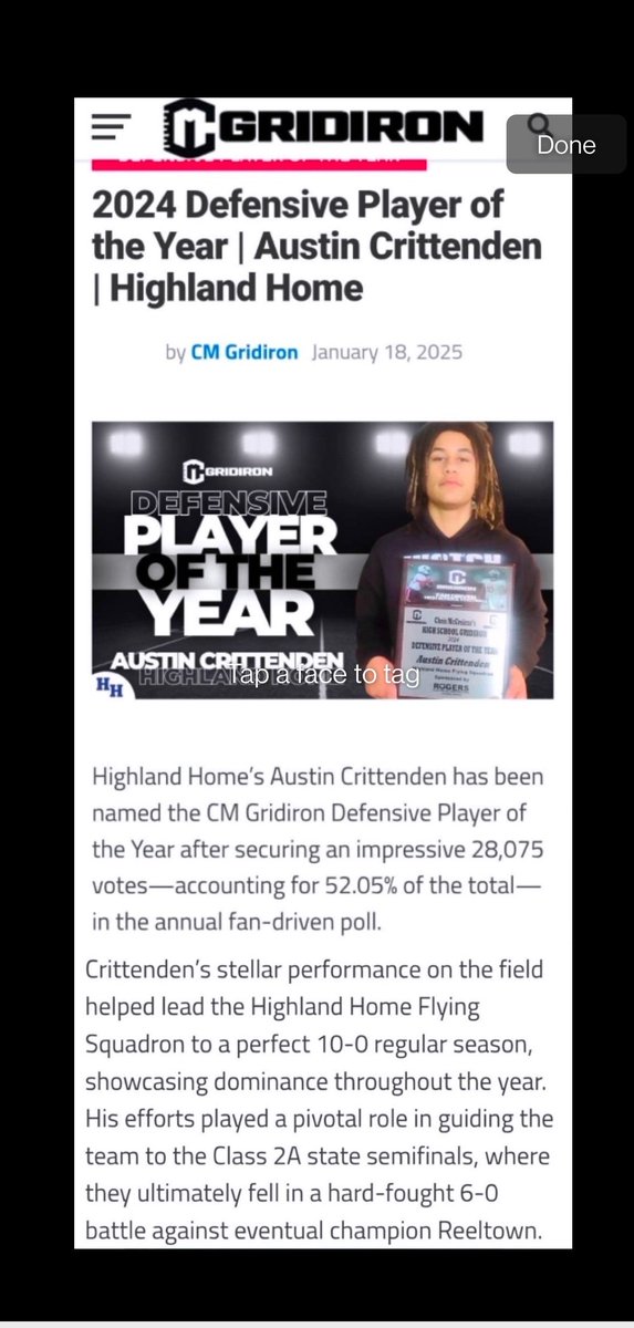 AustinCrit2025's tweet photo. Thank you @CM_gridiron for the write up &amp; the recognition. It was great senior year.

#football
@HallTechSports1 @DownSouthFb1 https://t.co/O8Tr2b9taH