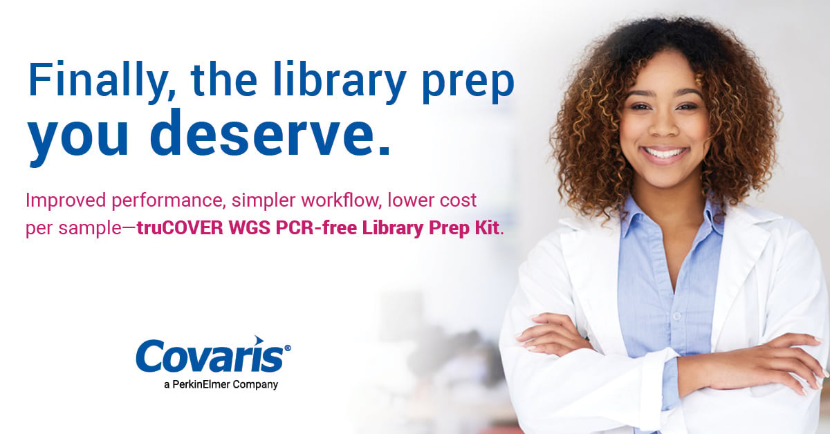 Covaris's tweet photo. Say hello to the new truCOVER WGS PCR-free Library Prep Kit – bringing Covaris' trusted #SamplePrep solutions to your #LibraryPrep. Streamline your workflow & get superior results while reducing time & costs. Learn more: https://t.co/bUSK5nR8Bh
#NGS #WGS #PCRFree #Genomics https://t.co/sz7hCBiILd