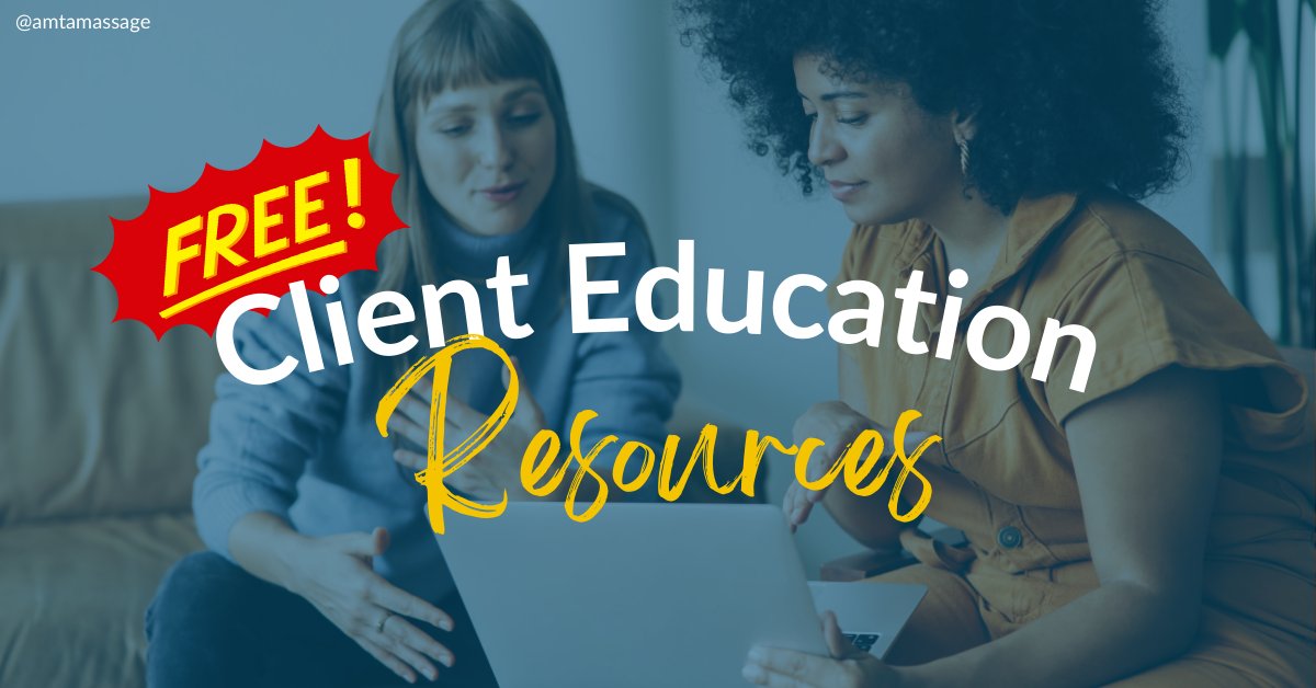 Easily share the benefits of #massage with your clients and community with AMTA's Client Education Resources. 📝 Our catalog of free, downloadable handouts includes information on the benefits of massage for a variety of conditions. Get started in seconds: bit.ly/4ajO5Wp