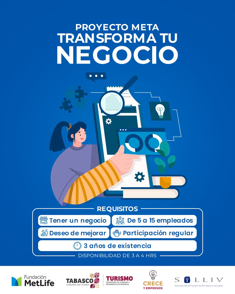 🚀✨¡EXTENDEMOS LA FECHA DEL PROGRAMA CRECE Y EMPRENDE!✨🚀
¿Aún no te inscribes? ¡Esta es tu oportunidad de transformar tu negocio en 2025! 🌟

📅 Fecha de inicio: 27 de enero de 2025, 2:00 PM
🔗 Regístrate hoy: solliv.com/proyecto-meta/

📢 ¡No te quedes fuera!

#TurismoTabasco