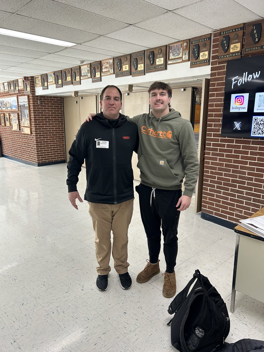 Thank you <a href="/CoachJDittman58/">Jeff Dittman</a> for stopping by today!
<a href="/LyonsTwpFball/">LT Lions Football</a> <a href="/BigRed_Football/">Cornell Football</a>