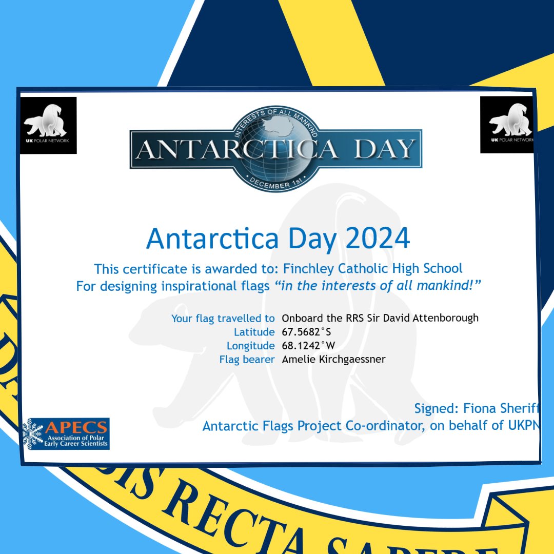 Our Global Citizen club proudly worked with the <a href="/BAS_News/">British Antarctic Survey 🐧</a>  <a href="/UKPolarNetwork/">UK Polar Network</a>  for the incredible opportunity to design inspirational flags "in the interests of all mankind." 🏳️✨ (1/3)