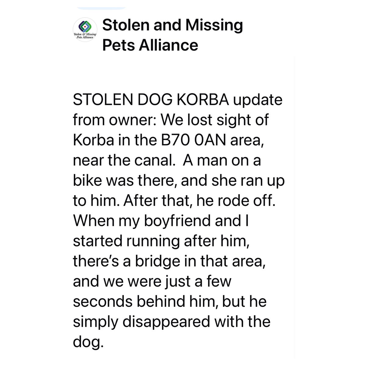 Stolen&Missing Pets tweet media