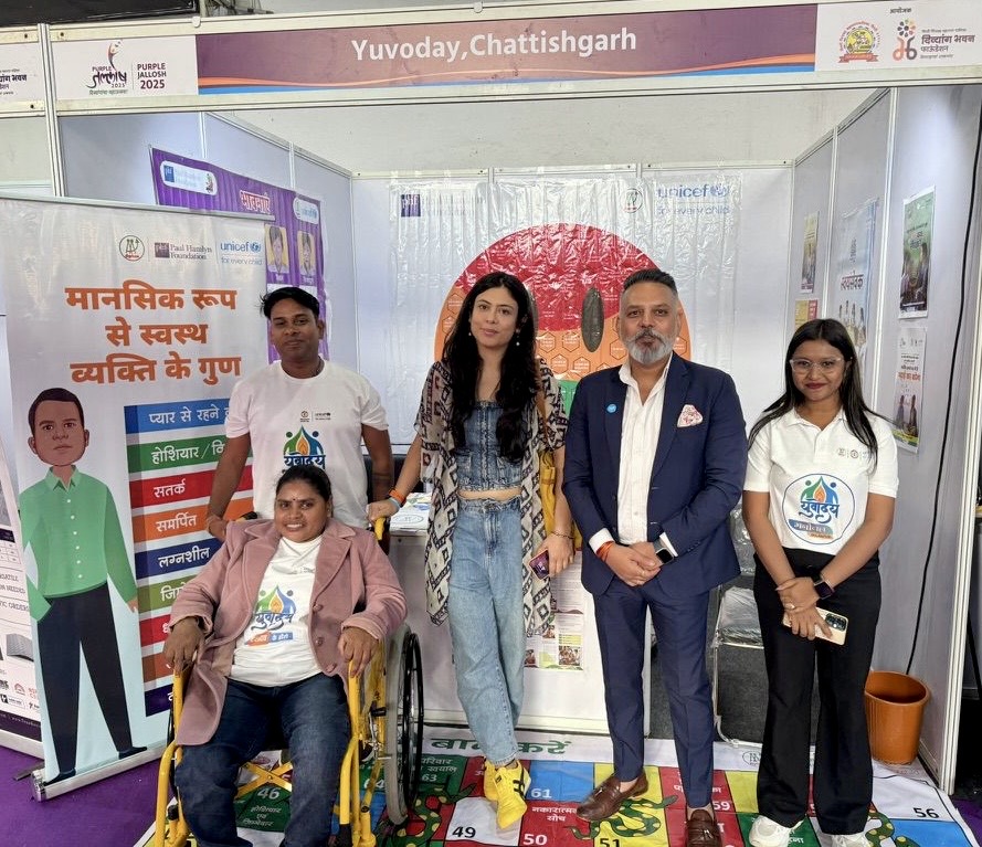 YuvodayRJN's tweet photo. Truly inspired by the dedication of #Yuvoday volunteers!Their work with district administrations across 10 districts in Chhattisgarh is driving real change. Mental health &amp; inclusion need champions like them!Keep up the great work! #YouthForChange #PurpleJallosh2025 @UNICEFIndia https://t.co/7bSnkXywIM