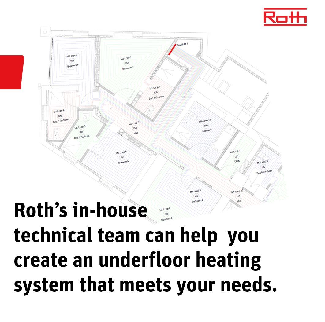 uk_roth's tweet image. Did you know we design as well as manufacture and supply our Underfloor Heating systems?
Send us your drawings and we can create the perfect plan to get your rooms to the optimum temperature for your project. 

#Underfloor #UFH #Heatingsystem #UnderfloorHeating #CAD #CADdesign